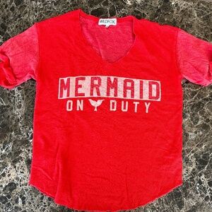 Wildfox Mermaid on Duty red top